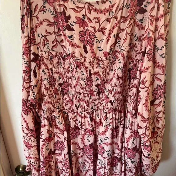 Torrid Woman’s Plus Size Longsleeve Pink Floral Blouse Babydoll Top 4X - Picture 10 of 13
